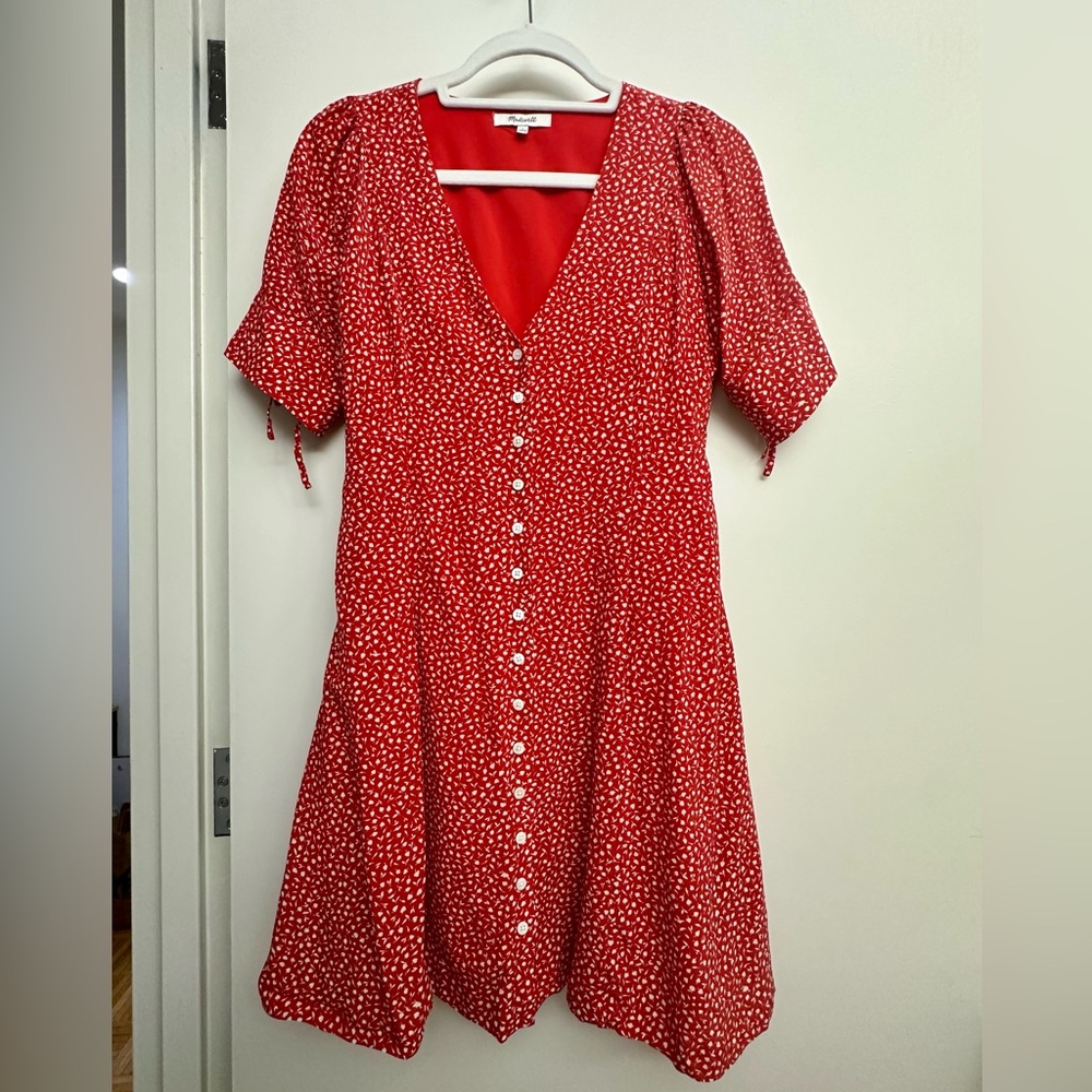 Red madewell mini button up dress